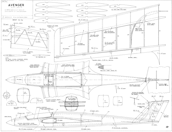 Avenger, Bauplan, Holzbaukasten Segelflugzeug